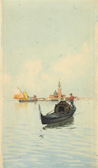 WALTER FRANCIS BROWN. Three Venice boating scenes.
